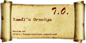Tamás Orsolya névjegykártya